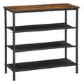VASAGLE Shoe Rack, 4 Tier Shoe Storage Rack for 9-12 Pairs of Shoes, Shoe Organizer for Entryway, with 3 Fabric Shelves and Wood