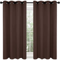 Deconovo Blackout Curtains for Bedroom, Thermal Insulated Room Darkening Window Drapes, Energy Efficient Grommet Curtains,Chocol