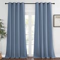 NICETOWN Blackout Stone Blue Curtains 120 inch Length - Window Treatment Energy Saving Thermal Insulated Room Darkening Grommet 
