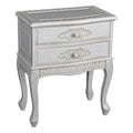 International Caravan Furniture Piece Carved Wood Two Drawer Table