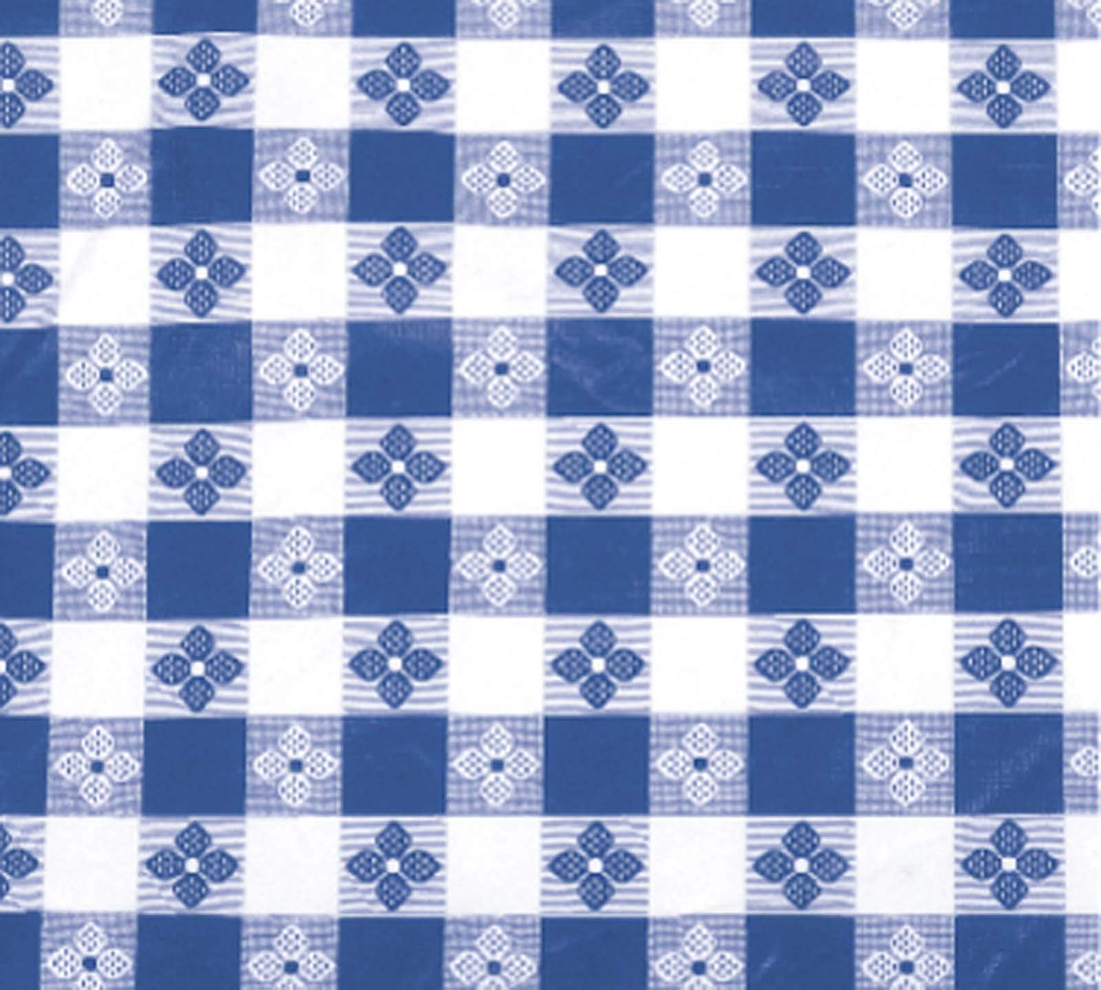 Winco TBCO-70B Checkered Table Cloth, Blue, 52 x 70