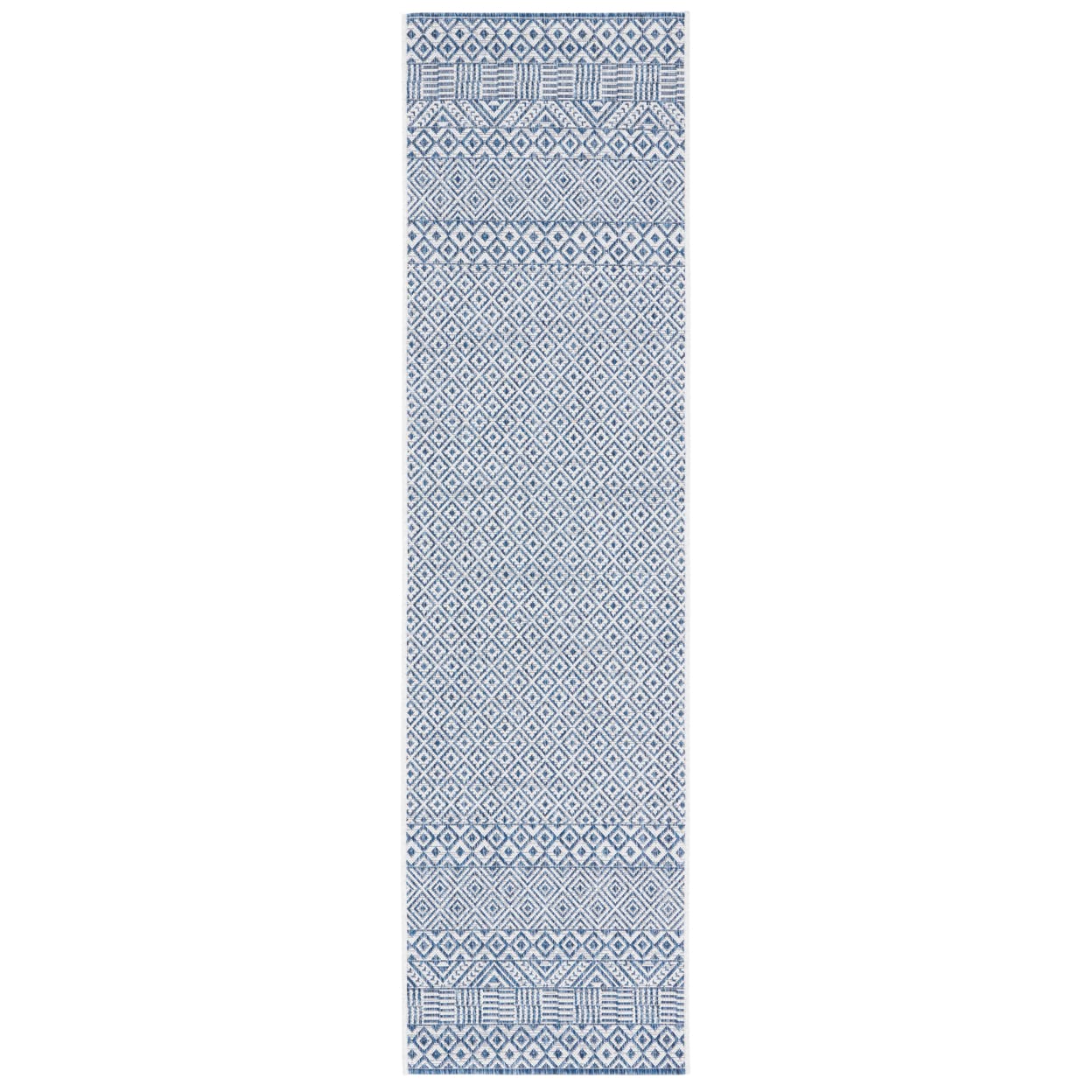 SAFAVIEH Courtyard Collection 2 3 x 18 Blue / Navy CY8235 Indoor/ Outdoor Easy-Cleaning Patio Backyard Mudroom Runner-Rug