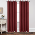 Joydeco Blackout Curtains 84 Inch Length 2 Panels Set, Thermal Insulated Long Curtains 2 Burg, Room Darkening Grommet Curtains f