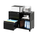 Letaya Mobile 3 Drawer File Cabinet with Lock-Metal Lateral Rolling Printer Stand Filing Cabinets for Home Office-Storage A4/F4/