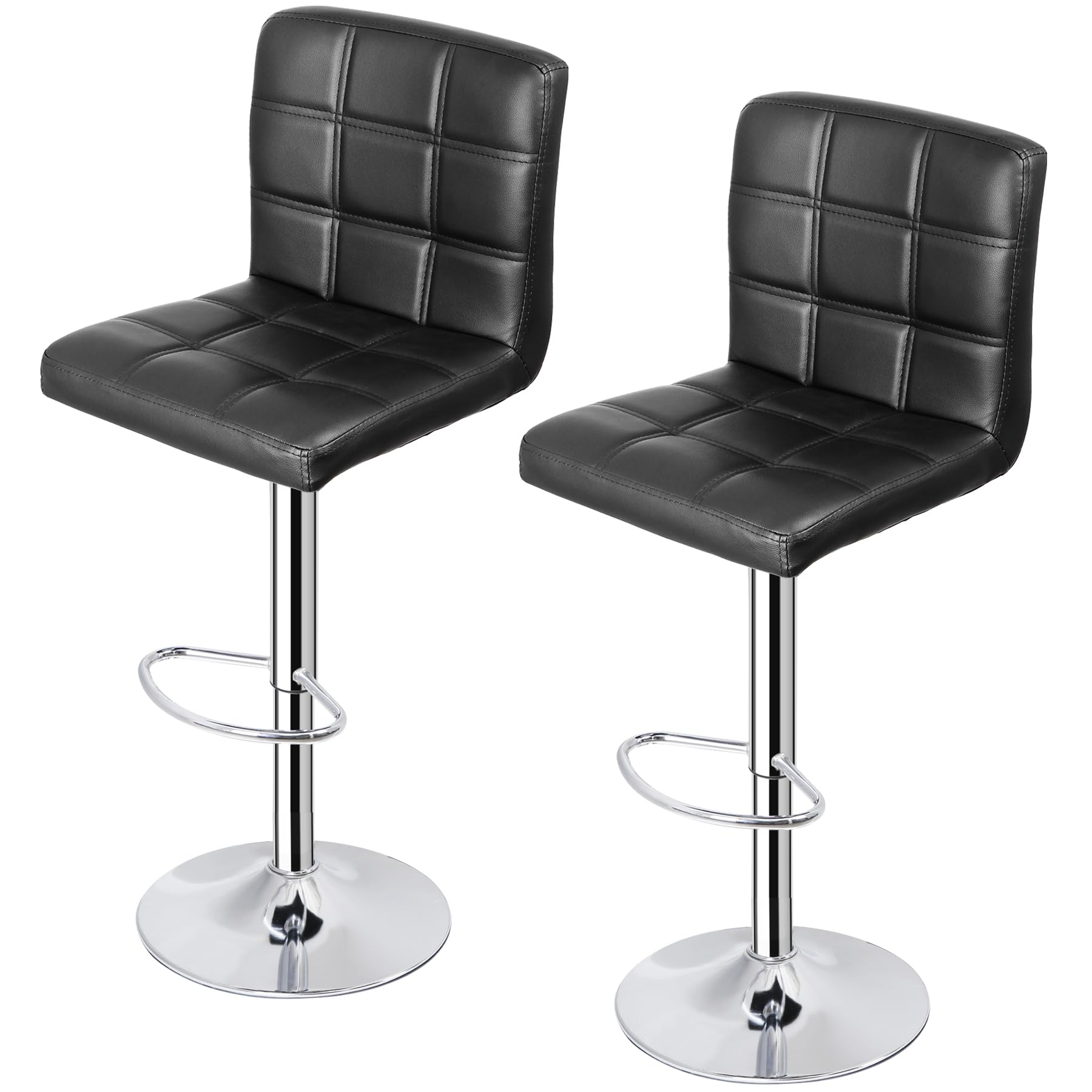 ZenStyle Counter Height Bar Stools Set of 2 Adjustable Swivel Bar Stool PU Leather Bar Chairs for Kitchen Stool Hydraulic Dining
