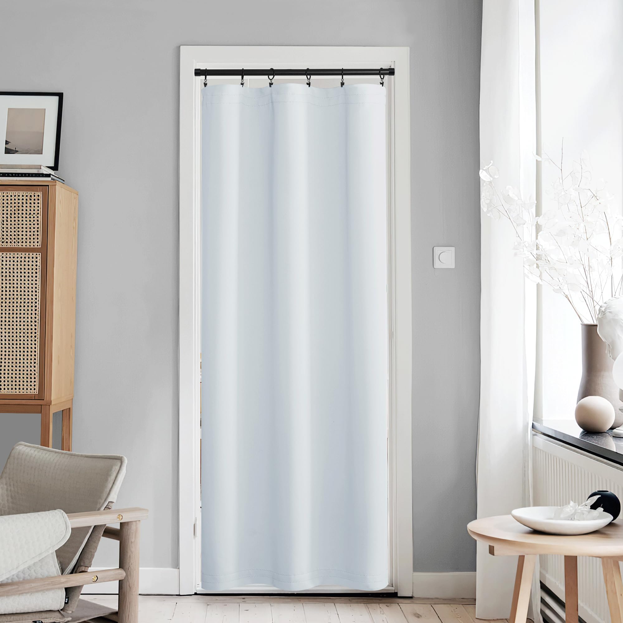 NICETOWN Doorway Curtains, Closet Door Window for Bedroom, Thermal Insulated Noise Reducing Room Darkening French Door Curtains 