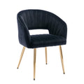KCC Modern Accent Dining Chairs Set of 6, Upholstered Velvet Dining Room Chairs with Hollow Back, Tufted Kitchen Chairs Side Cha