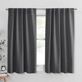 PONY DANCE Gray Blackout Curtains - Window Curtain Drapes - Short Thermal Insulated Light Blocking Drapes,Back Tab/Rod Pocket Pa