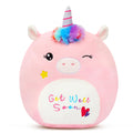 Easfan Get Well Soon Unicorn Plush Pillow Soft Plush Toy Get Well Soon Gifts for Kids Patient Feel Better for Women Throw Pillow