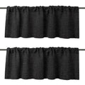 2 Pack Blackout Window Valance Burlap Tan Rod Pocket Farmhouse Style Window Treatment Decor Curtains for Kitchen Bathroom Living