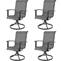 Grand patio Outdoor Swivel Dining Chairs 4-Piece Patio Dining Chairs Set Mesh Sling Patio High Back Swivel Rockers, Black & Grey