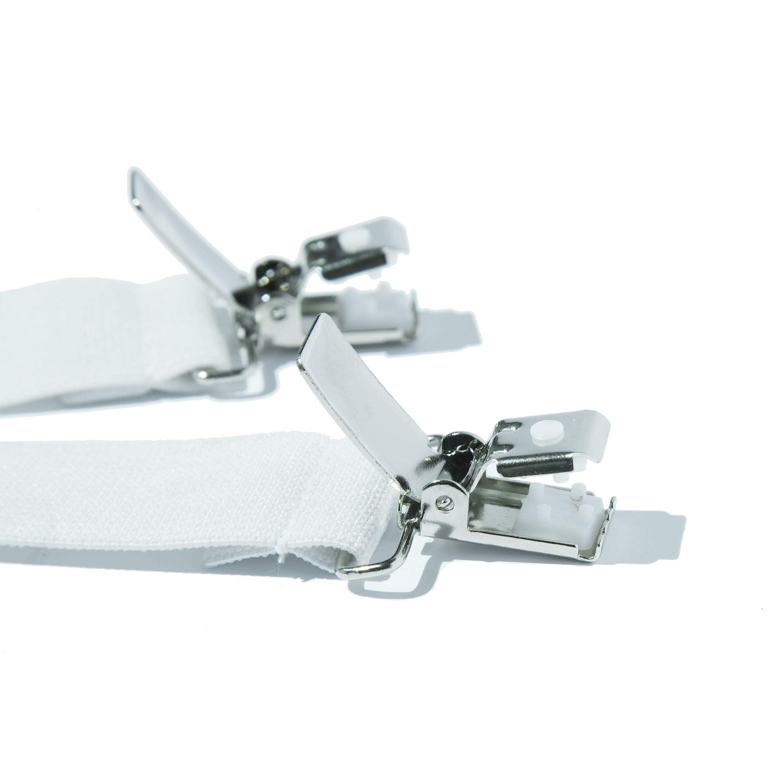 PAULATO BY GA.I.CO. White Elastic Strap with Alligator Clip - Set of 2 pcs.