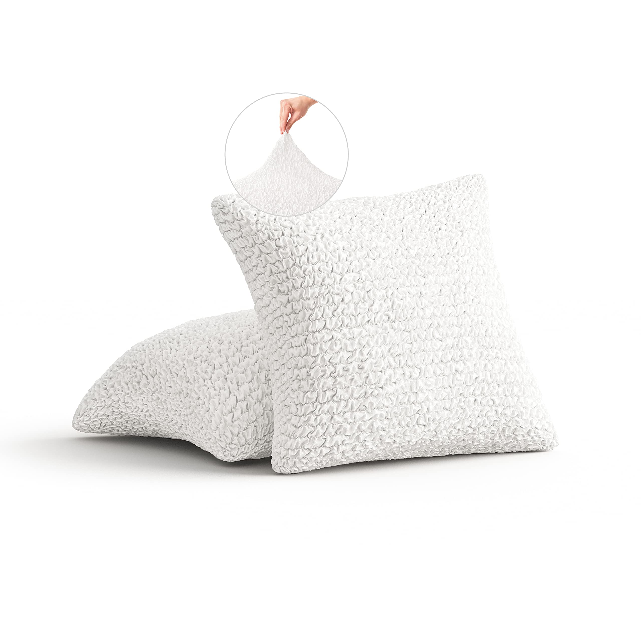 PAULATO BY GA.I.CO. Throw Pillow Cover - 18x18 Pillows Slipcover 2 pcs Set - Soft Polyester Fabric Slipcover - 1-Piece Form Fit 
