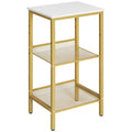 HOOBRO Side Table, 3-Tier Tall End Telephone Table with Adjustable Mesh Shelves, Small Entry Table for Living Room Bedroom Hallw