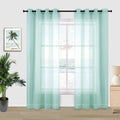 KOUFALL Coral Curtains 96 Inches Long for Living Room Set of 2 Panels Grommet Semi Voile Transparent Coral Sheer Curtains for Be