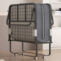 PUREMIND Folding Bed with 5 Inches Mattress, Portable Rollaway Guest Beds for Adults with Metal Frame & Swivel Wheels, Twin Size