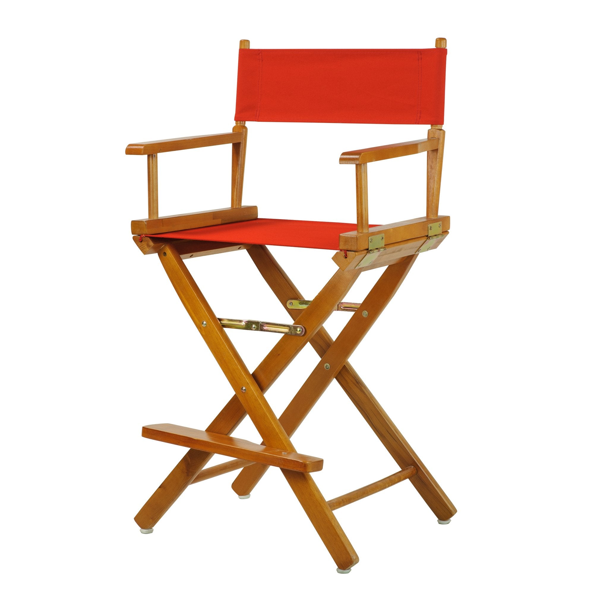 Casual Home 24 Directors Chair Honey Oak Frame-with Red Canvas, Counter Height