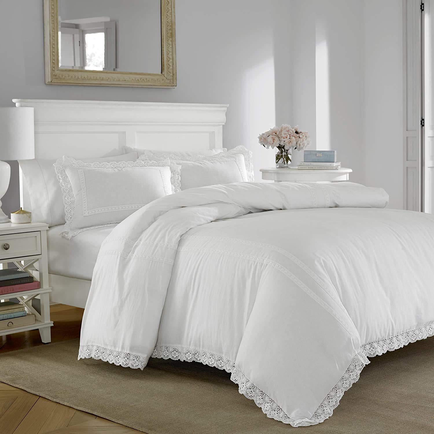 Laura Ashley Home - King Duvet Cover Set, Reversible Cotton Bedding with Matching Shams, Lightweight Home Decor for All Seasons 