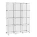 AWTATOS Cube Storage Organizer, 12 Cube Shelves Bookshelf, Closet Organizers and Storage, DIY Stackable Plastic Clothes Organize