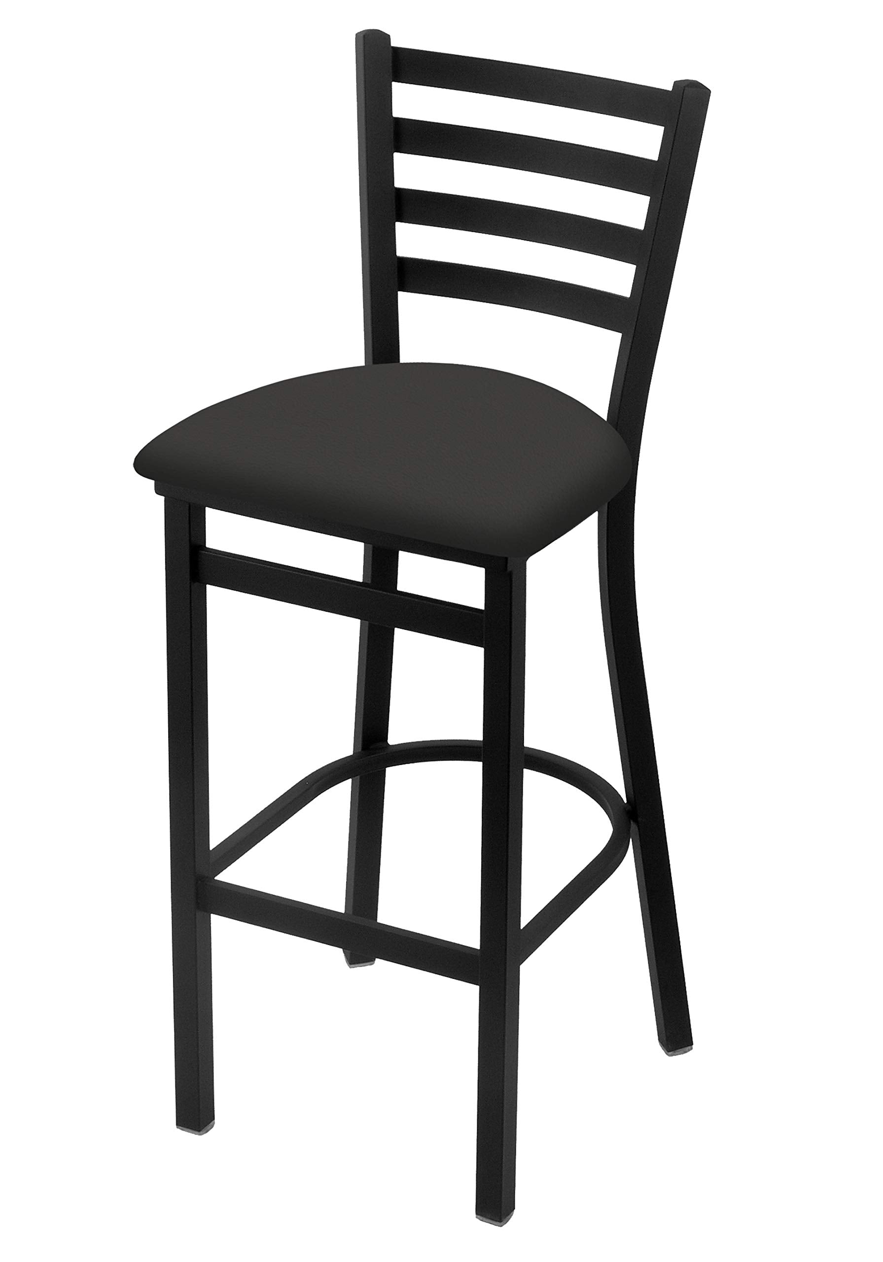 400 25 Stationary Counter Stool with Black Wrinkle Finish and Canter Iron Seat