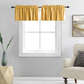 DONREN 2 Panels Gold Yellow Curtain Valances for Living Room - Blackout Rod Pocket Valances for Small Window (42 Width by 15 Inc