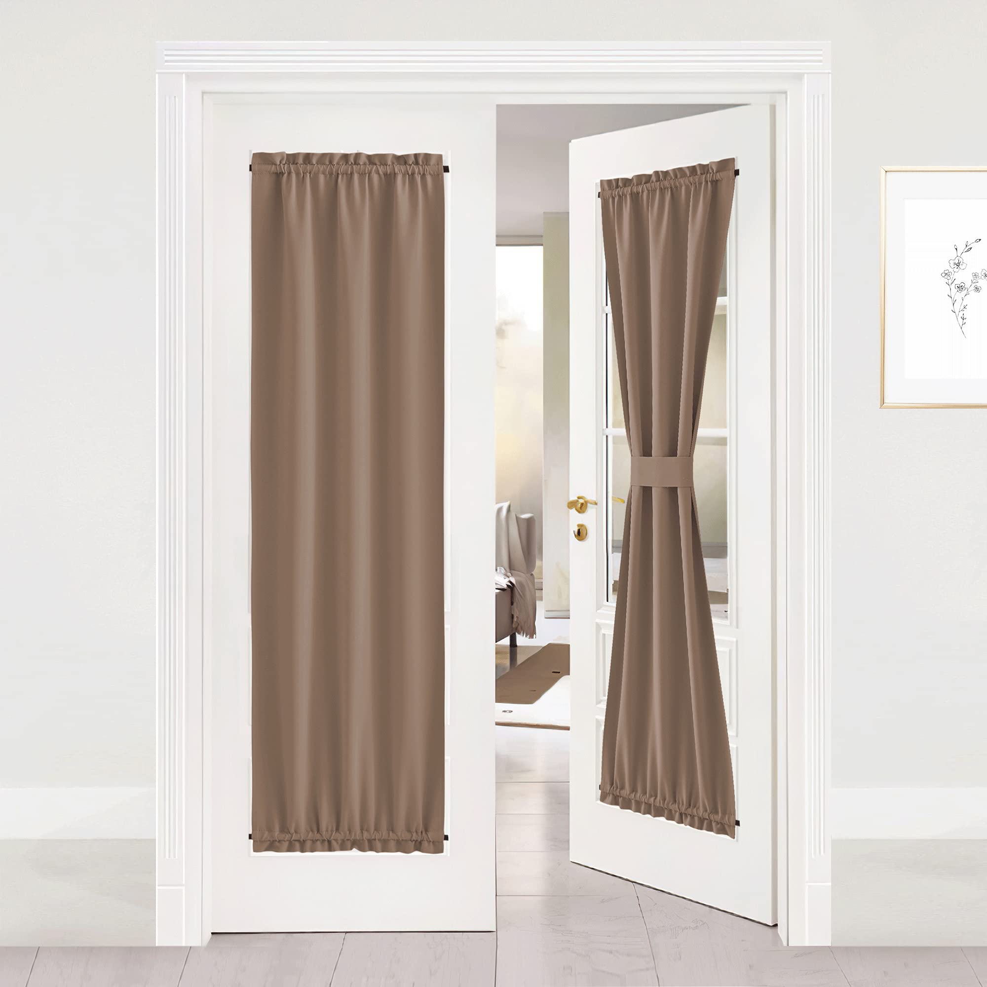 NICETOWN Sliding Door Curtain Panel - Total Privacy Blackout Thermal Door Curtain Panel Blind and Shade for French Sidelight Doo