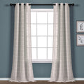 Lush Decor Farmhouse Textured Grommet Sheer Window Curtain Panel Pair, 38W x 108L, Gray