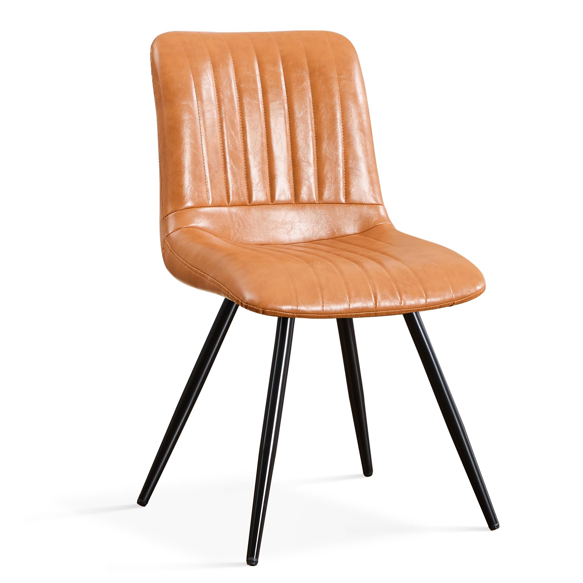 choairy Dining Chairs, Modern Dining Chairs with Thick Cushions, PU Leather Upholstered Kitchen Dining Room Chairs with Metal Le