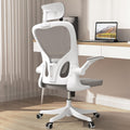 Monhey Office Chair, Ergonomic Office Chair, Home Office Desk Chairs with Lumbar Support, 3D Headrest and Flip Up Arms, Rockable
