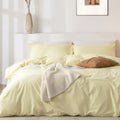 TIPTOE BEAR King Duvet Cover Set- 100% Washed Cotton 3 Pcs Soft Comfy Breathable Chic Linen Feel Bedding, 1 Duvet Cover and 2 Pi