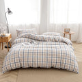 FACE TWO FACE Bedding Duvet Cover Set 3 Pieces 100% Washed Cotton Duvet Cover Linen Like Textured Breathable Durable Soft Comfy(