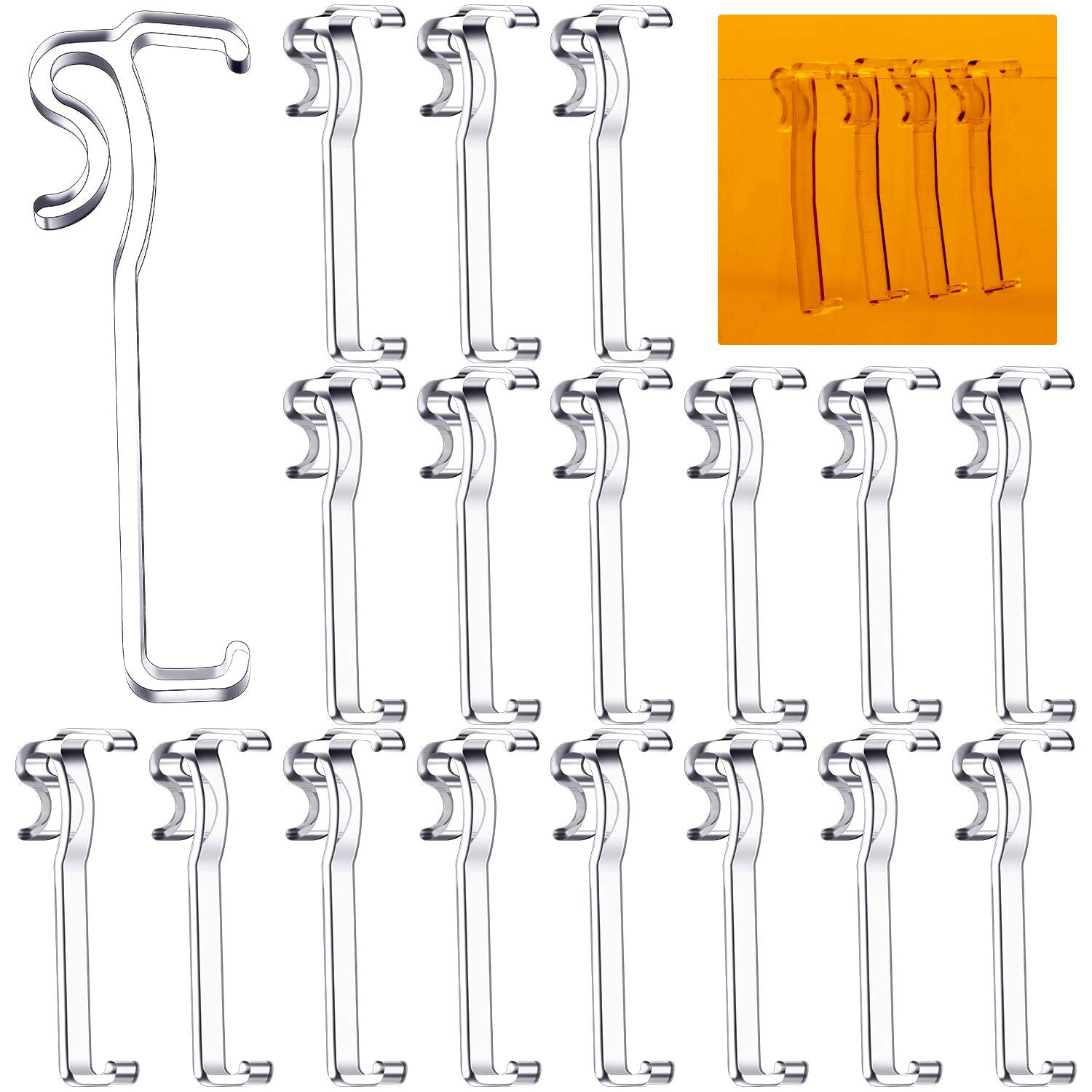 3 Inch Valance Clips Window Blind Clips Clear Plastic Valance Retainer Clips Latent Valance Clips for Horizontal Blind Valance (