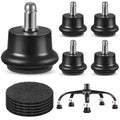 Bell Glides Replacement Office Chair Swivel Caster Wheels to Fixed Stationary Castors,with Separate Self Adhesive Felt Pads for 