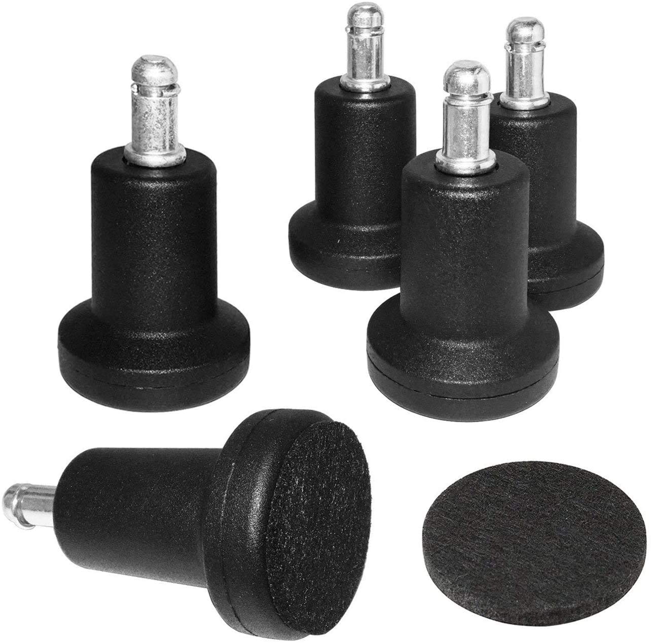 Bell Glides Replacement Office Chair or Stool Swivel Caster Wheels to Fixed Stationary Castors, for Carpet High Profile Bell Gli
