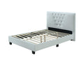Hodedah Upholstered Bed Platform, Queen, White