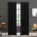 Sun Zero Soho 2-pack Blackout Energy Efficient Grommet Curtain Panel Pair, 54 x 84, Black