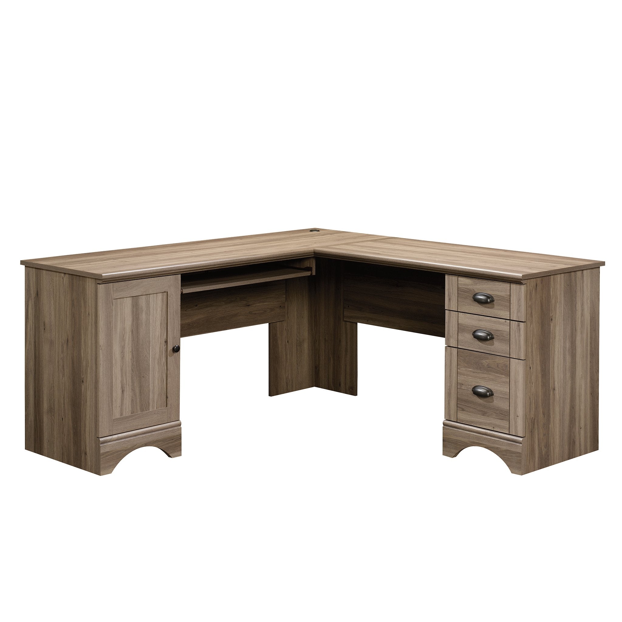 Sauder Harbor View Computer Desk, 66.14D x 66.14W x 30.28H , Salt Oak finish