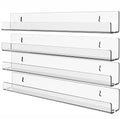 Cq acrylic Clear Floating Bookshelf for Kids Room-15 Invisible Hanging Wall-Mounted Book Shelves,Modern U-Shaped Display Ledge f