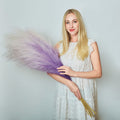 EVODIS Faux Pampas Grass Decor, 6 Stems Artificial Pampas Grass - 43 inch Tall Pompass Grass Large Pompous Boho Flower Arrangeme