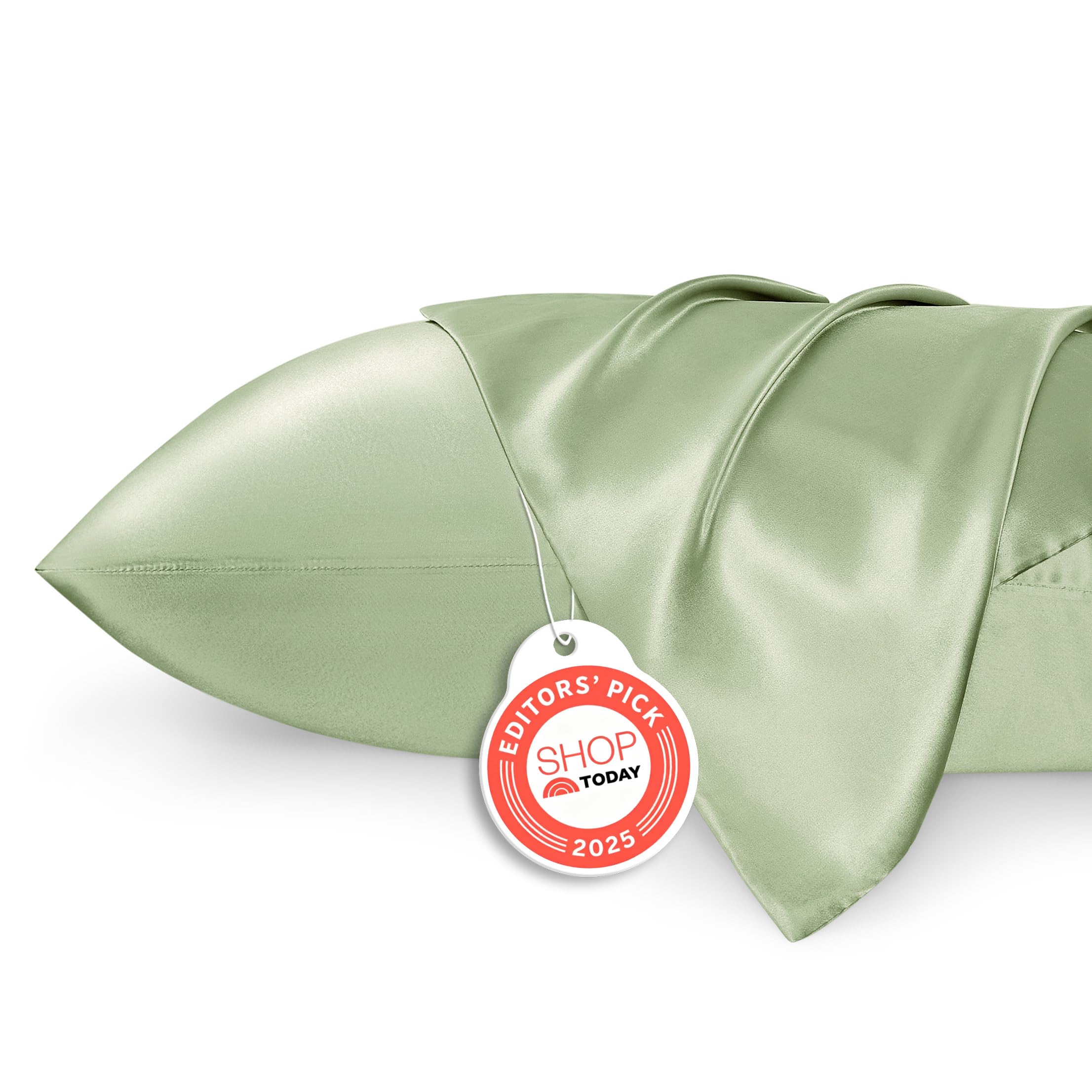 Bedsure King Size Satin Pillowcase Set of 2 - Laurel Green Silky Pillow Cases for Hair and Skin with Envelope Closure, Similar t