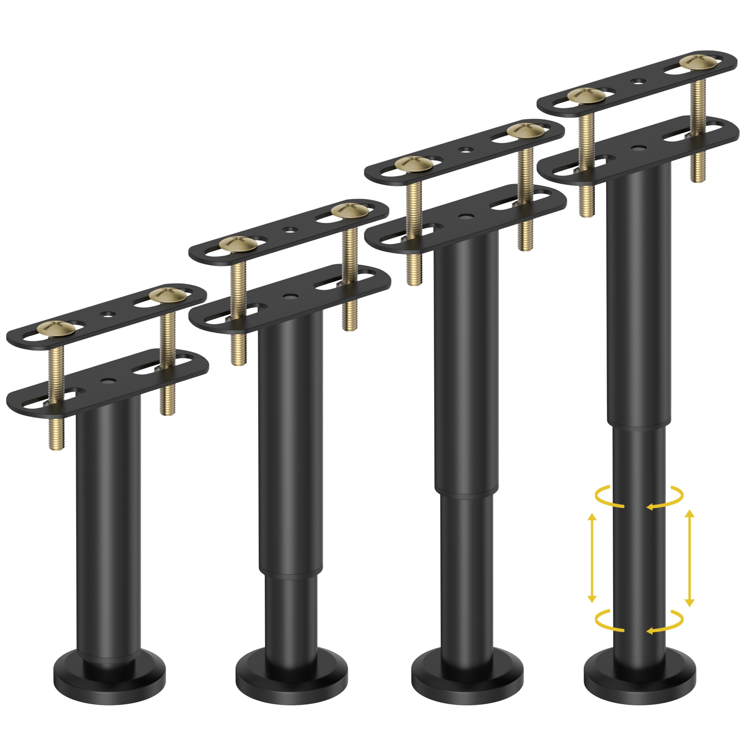 Wlrrcwdttc 4 Pcs Adjustable Height Bed Support Legs 7.08-12.6 inch, Bed Frame Center Support Legs for Bed Frame/Bed Center Slat/