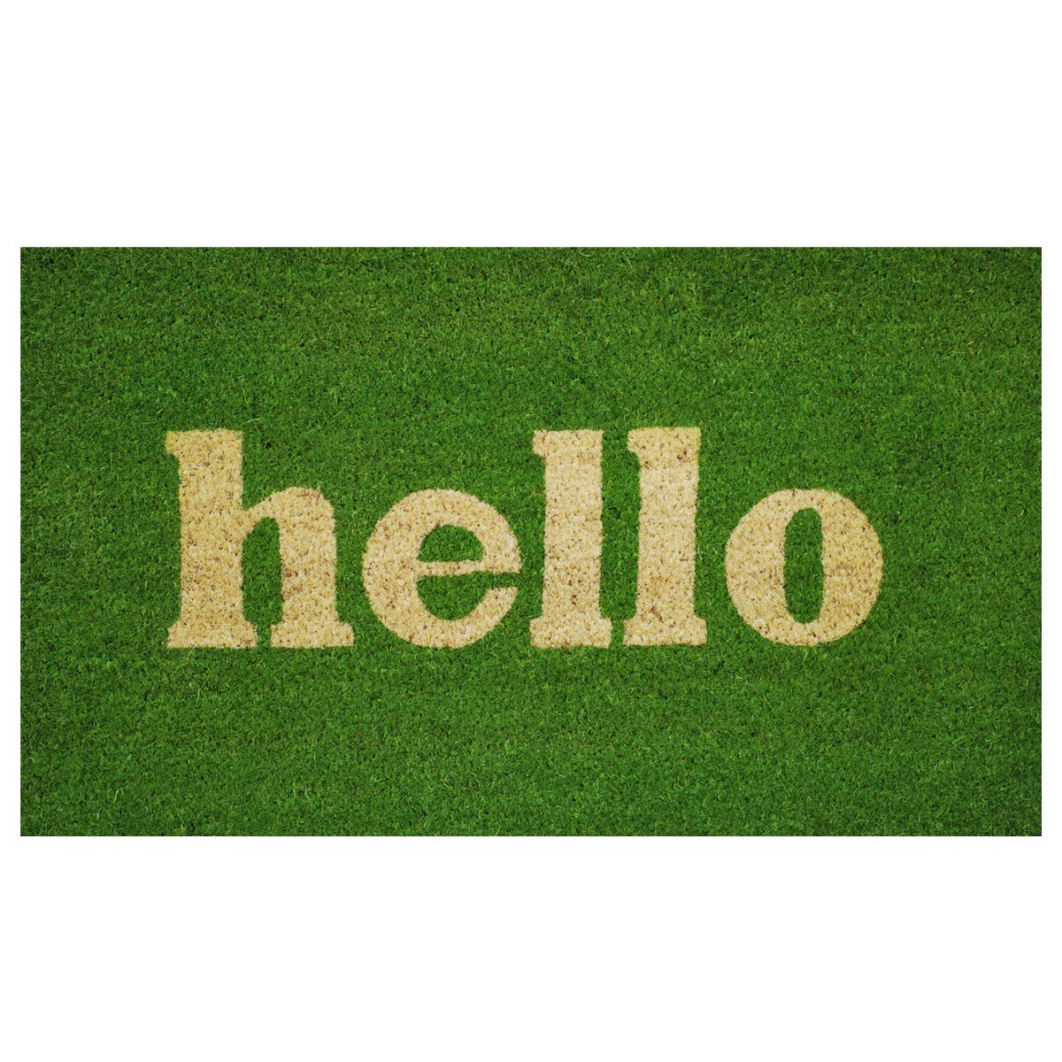 Calloway Mills 120801729GNB Hello Doormat, 17 x 29, Green/Natural Block