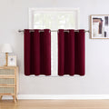 ChrisDowa Small Window Curtains for Kitchen and Bedroom - Grommet Short Thermal Insulated Room Darkening Curtains (2 Panels, Bur