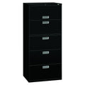 HON 675LP 600 Series 30-Inch by 19-1/4-Inch 5-Drawer Lateral File, Black