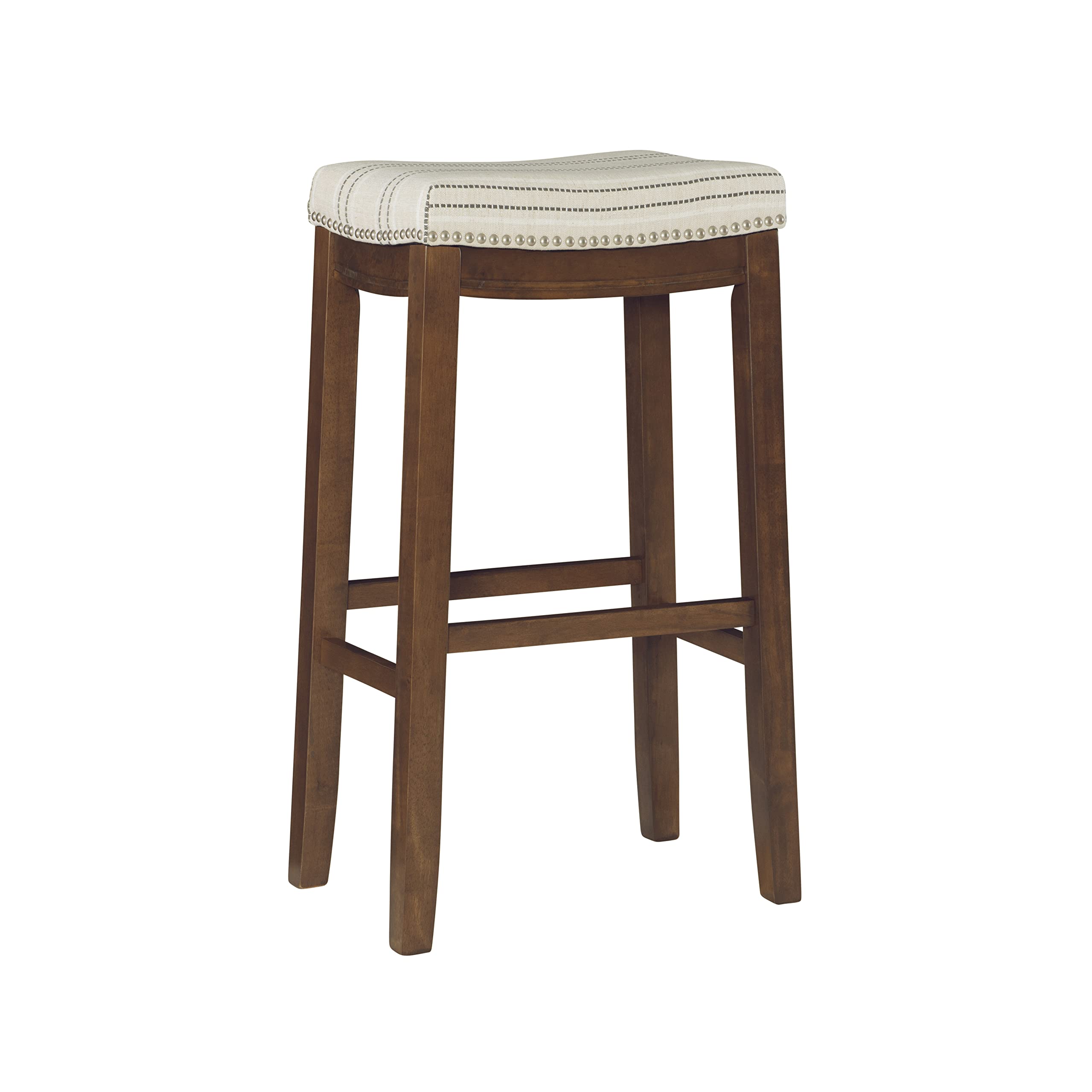 Linon Home D  cor Linon 32.5 Backless Claridge Stool Rustic, Natural Bar