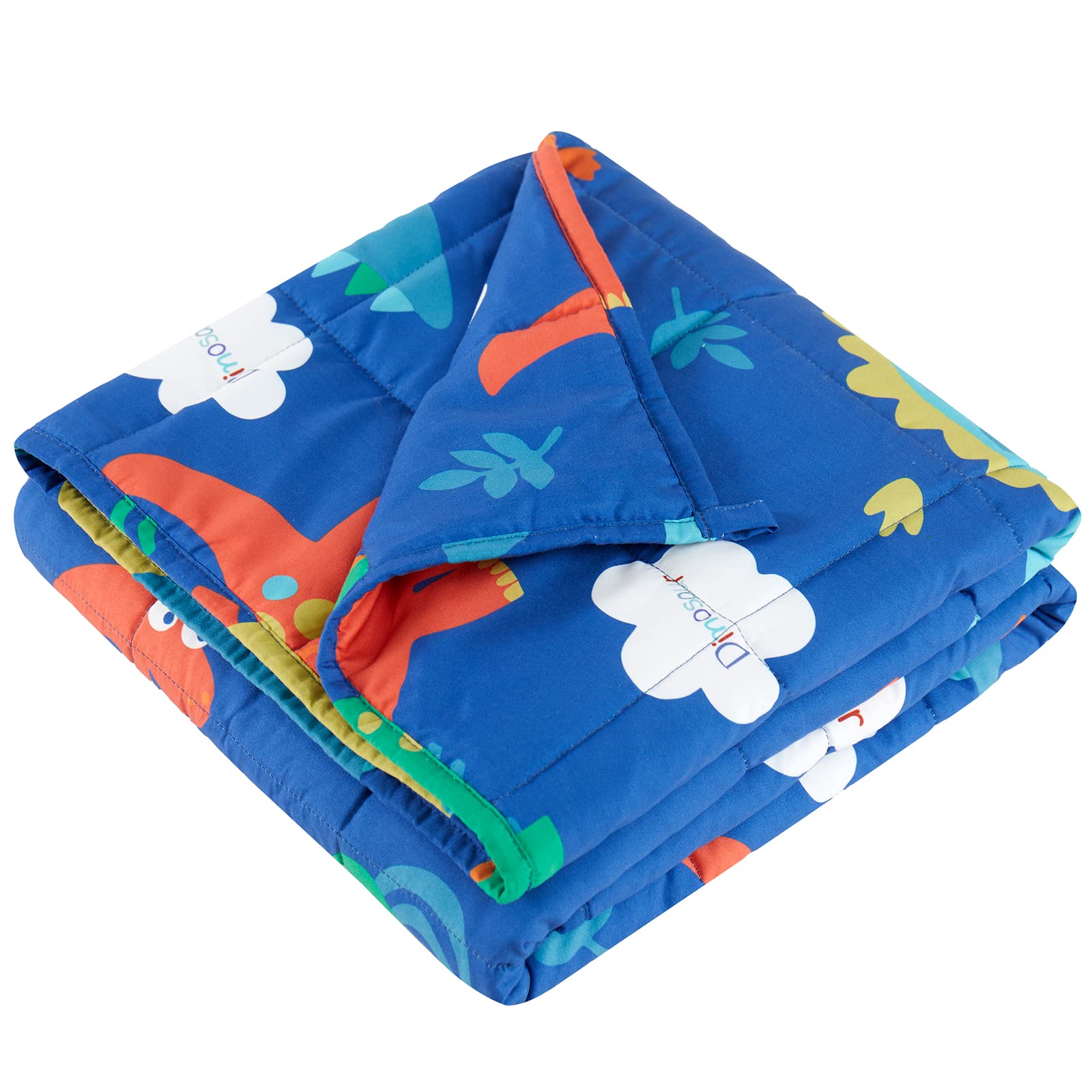 HOSUKKO Weighted Blanket - Weighted Blanket 3 lbs Blue Dinosaur Heavy Blanket - Small Size Bresthable Blanket(20 * 30 inches, 3 