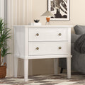 IKENO Solid Wood Nightstand with 2 Drawers, Practical Bed Side Table/Night Stand, End Table with 2 Drawers for Bedroom or Living