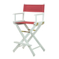 Casual Home 24 Directors Chair White Frame with Burgundy Canvas, Counter Height