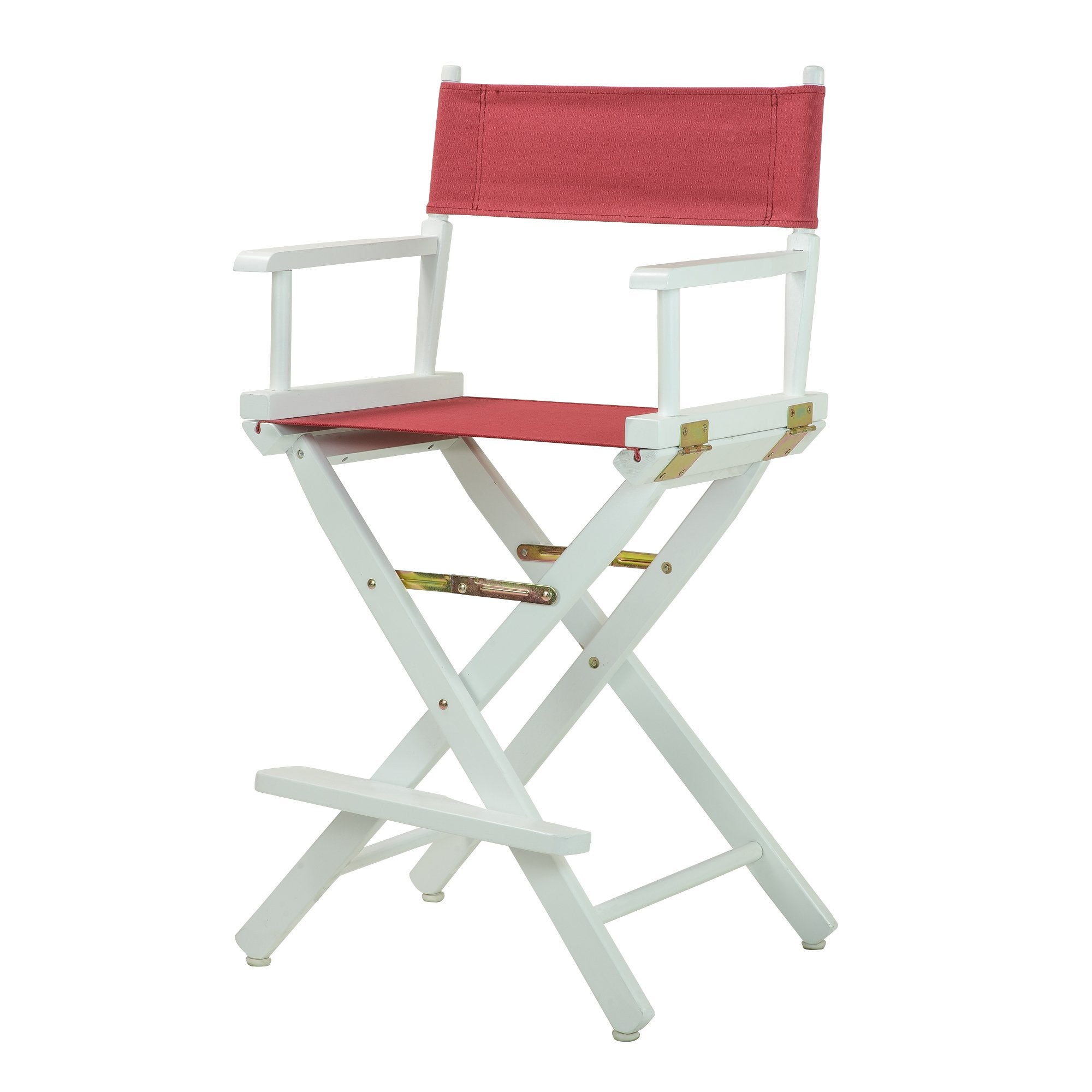 Casual Home 24 Directors Chair White Frame with Burgundy Canvas, Counter Height