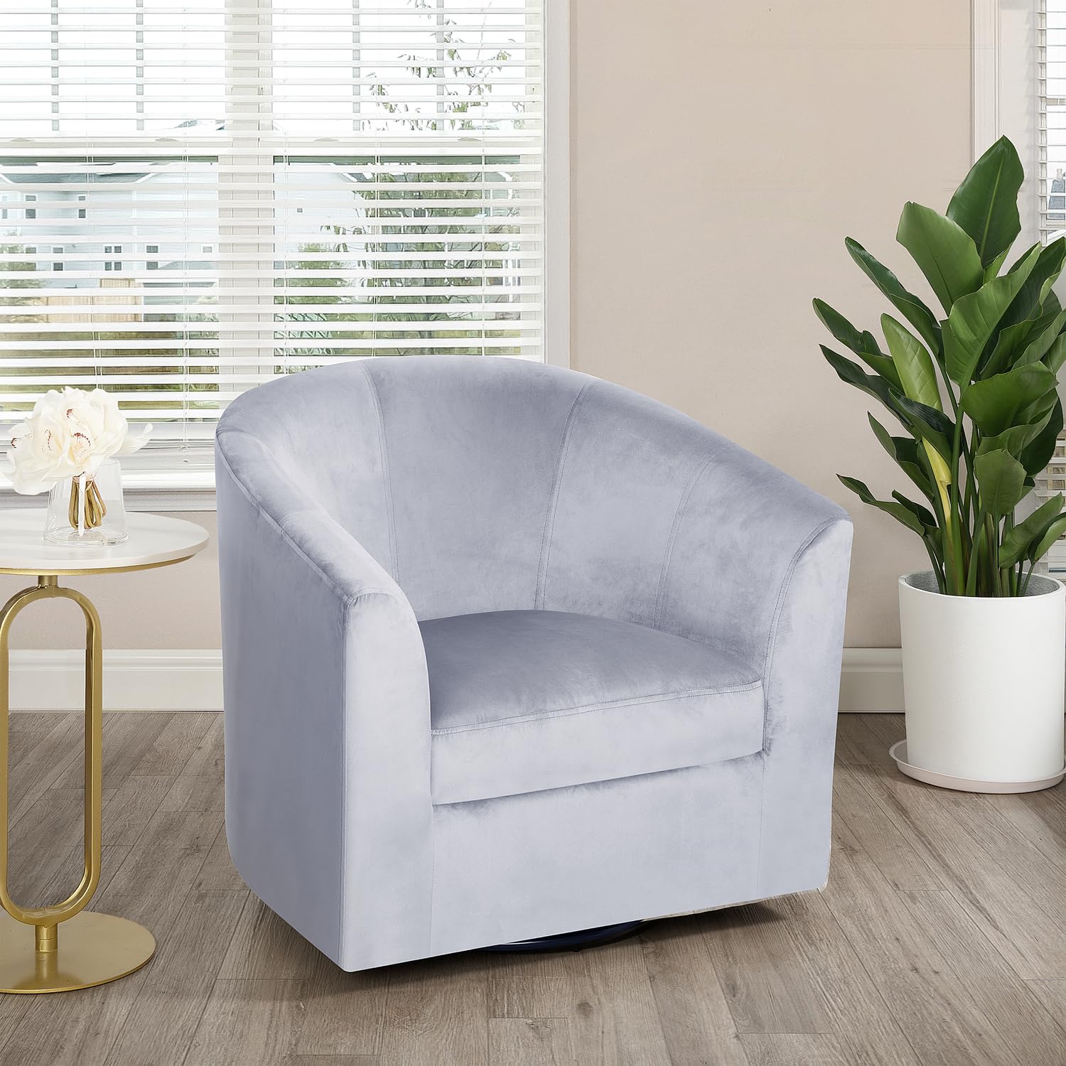 Ariana 360 Degree Swivel Barrel Chair Swivel Accent Chair for Living Room with Armrest Small Accent Chair for Home Barrel Chairs